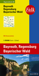 Falk Regionalkarte Deutschland Blatt 13 Bayreuth, Regensburg 1:150 000