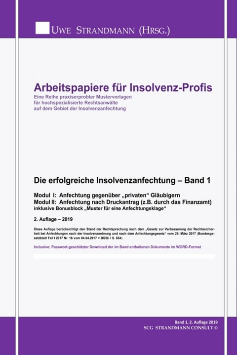 Die erfolgreiche Insolvenzanfechtung &ndash; Band 1 - Jens-Uwe Strandmann