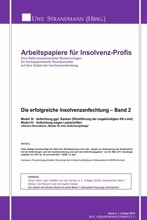 Die erfolgreiche Insolvenzanfechtung &ndash; Band 2 - Jens-Uwe Strandmann