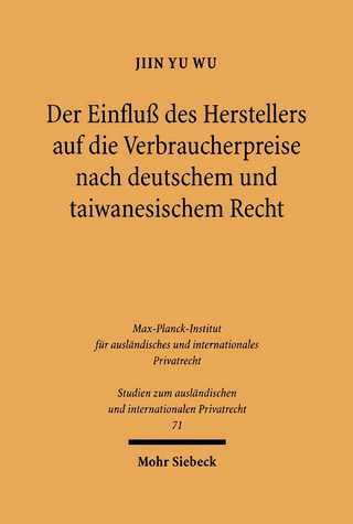 Der Einfluß des Herstellers auf die Verbraucherpreise nach deutschem und taiwanesischem Recht