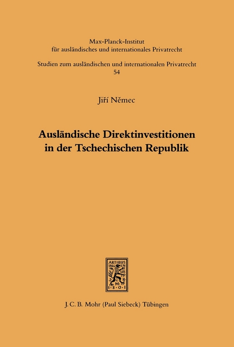 Ausländische Direktinvestitionen in der Tschechischen Republik -  Jiri Nemec