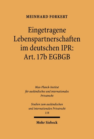 Eingetragene Lebenspartnerschaften im deutschen IPR: Art. 17b EGBGB