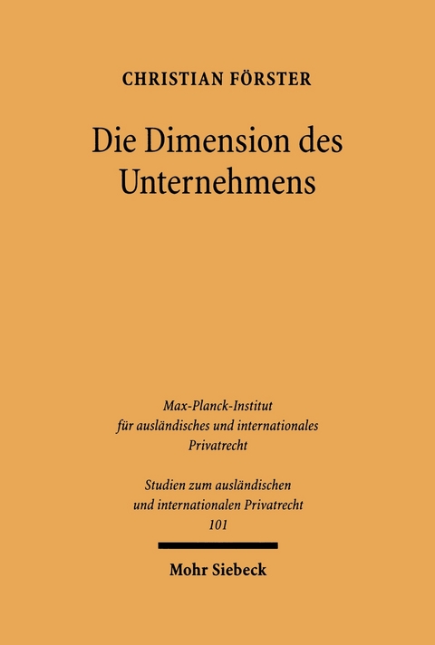 Die Dimension des Unternehmens -  Christian F&ouml;rster