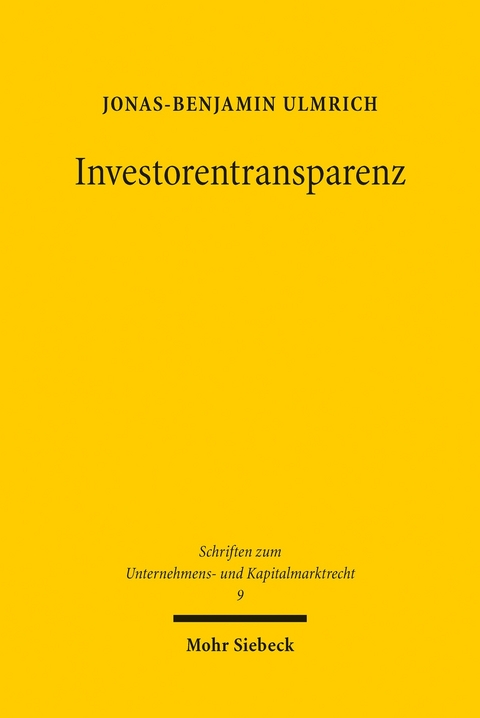 Investorentransparenz -  Jonas-Benjamin Ulmrich