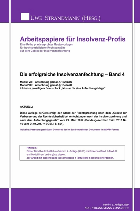 Die erfolgreiche Insolvenzanfechtung &ndash; Band 4 - Jens-Uwe Strandmann