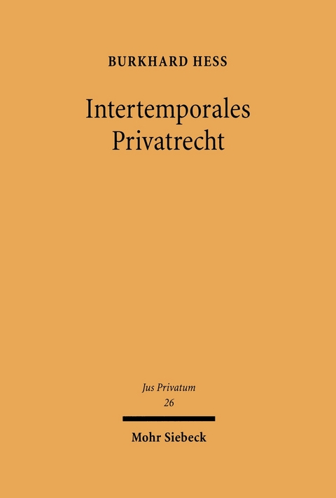 Intertemporales Privatrecht -  Burkhard Hess
