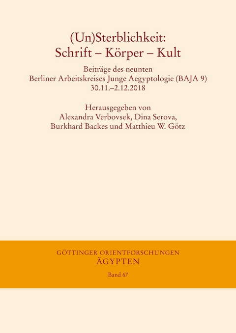 (Un) Sterblichkeit: Schrift - K&ouml;rper - Kult - 