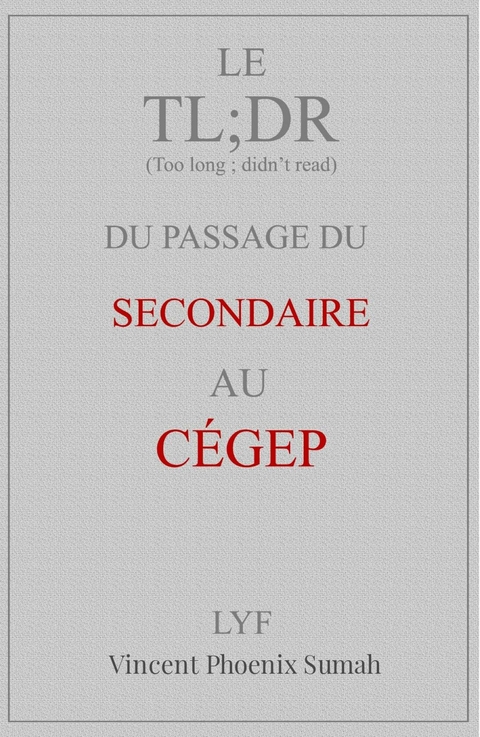 Le TL;DR du passage du secondaire au C&Eacute;GEP - Vincent P Sumah