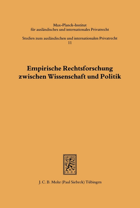 Empirische Rechtsforschung zwischen Wissenschaft und Politik&#13; - 