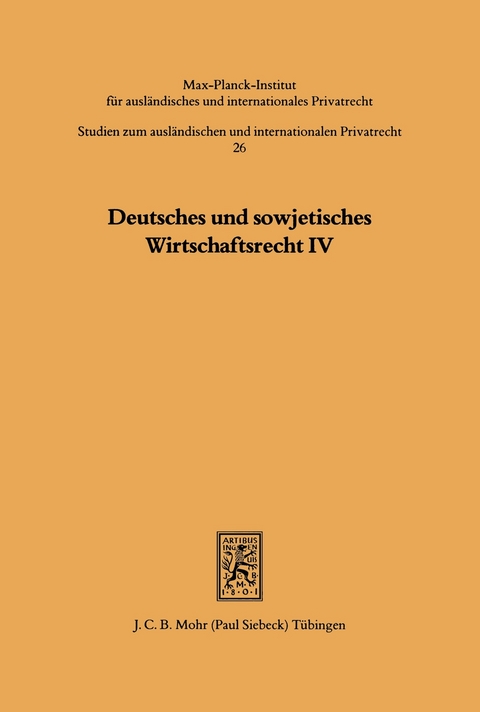 Deutsches und sowjetisches Wirtschaftsrecht - 
