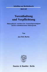 Vorenthaltung und Verpflichtung. - Jan Dirk Harke