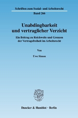 Unabdingbarkeit und vertraglicher Verzicht. - Uwe Simon
