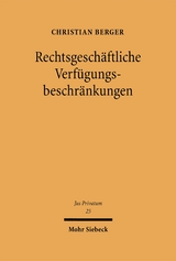 Rechtsgeschäftliche Verfügungsbeschränkungen - Christian Berger