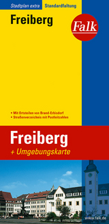 Falk Stadtplan Extra Standardfaltung Freiberg mit Ortsteilen von Brand-Erbisdorf