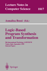 Logic-Based Program Synthesis and Transformation - 