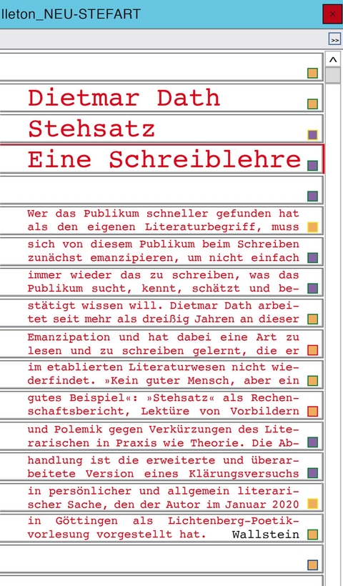 Stehsatz -  Dietmar Dath