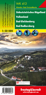 WK 412 S&uuml;doststeirisches H&uuml;gelland - Vulkanland - Bad Gleichenberg - Bad Radkersburg, Wanderkarte 1:50.000