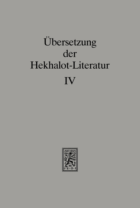 &Uuml;bersetzung der Hekhalot-Literatur - 