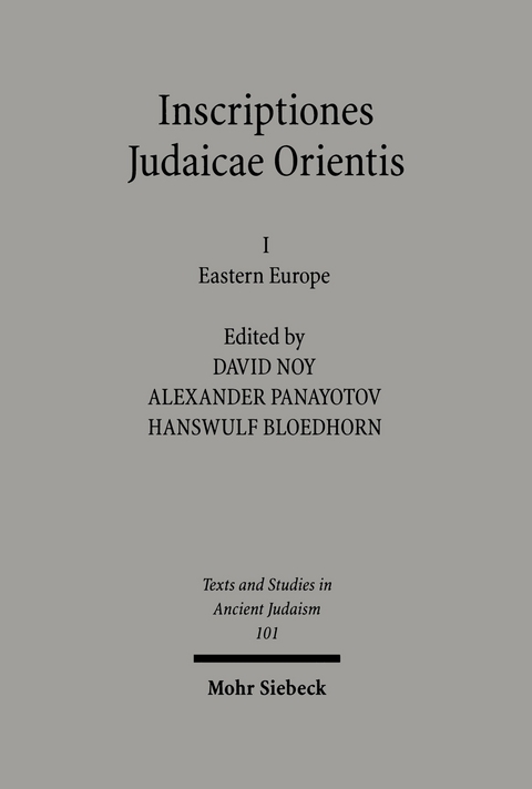 Inscriptiones Judaicae Orientis -  David Noy,  Alexander Panayotov,  H. Bloedhorn