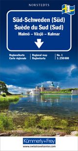 S&uuml;d-Schweden (S&uuml;d) Nr. 01 Regionalkarte Schweden 1:250 000