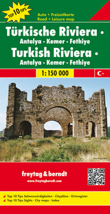 T&uuml;rkische Riviera - Antalya - Kemer - Fethiye, Autokarte 1:150.000 - 