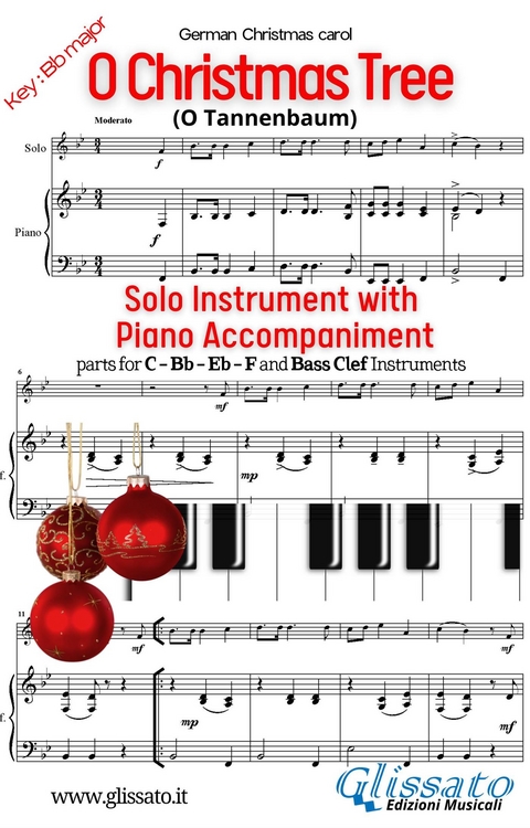 O Christmas Tree - Solo with Piano acc. (key Bb) - German Traditional