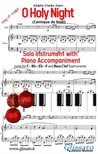O Holy Night (in F) for all instruments with Piano accompaniment