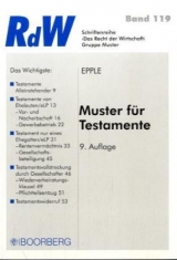 Muster f&uuml;r Testamente - Dieter Epple