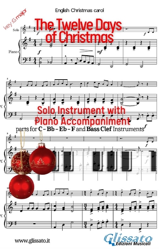 The twelve days of christmas (in G) for solo instrument w/ piano