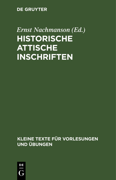 Historische attische Inschriften - 