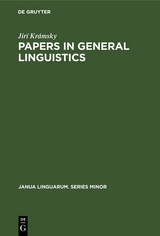 Papers in General Linguistics - Jir&iacute; Kr&aacute;msky