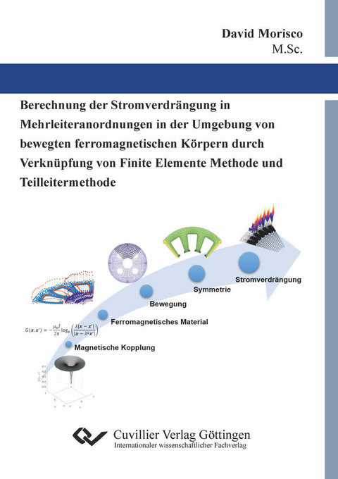 Berechnung der Stromverdr&auml;ngung in Mehrleiteranordnungen in der Umgebung von bewegten ferromagnetischen K&ouml;rpern durch Verkn&uuml;pfung von Finite Elemente Methode und Teilleitermethode -  David Morisco