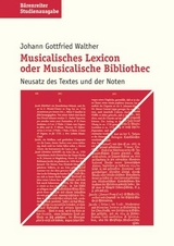 Musicalisches Lexicon oder Musicalische Bibliothec - Johann Gottfried Walther