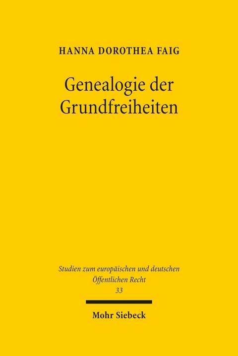 Genealogie der Grundfreiheiten -  Hanna Dorothea Faig