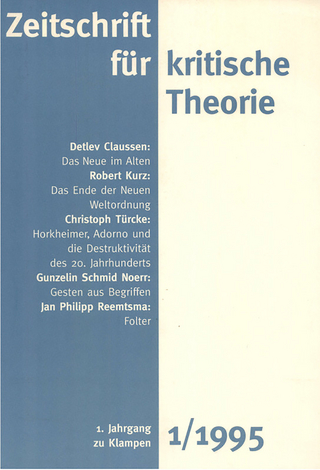 Zeitschrift für kritische Theorie / Zeitschrift für kritische Theorie, Heft 1