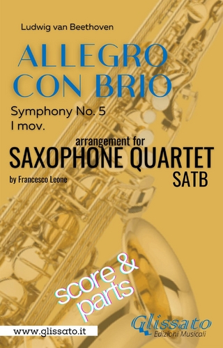 Allegro con Brio (Symphony No. 5) Sax Quartet (parts & score)