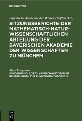 Kritisch-historische Bemerkungen zur Funktionentheorie III. - Alfred Pringsheim