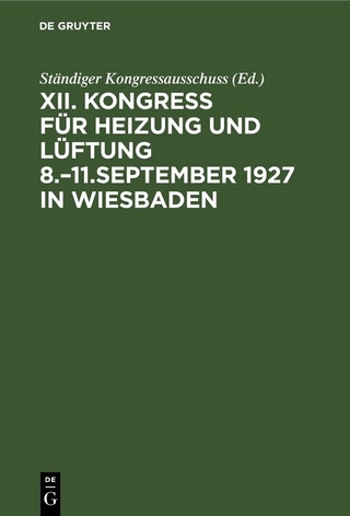 Kongress für Heizung und Lüftung 8.–11.September 1927 in Wiesbaden