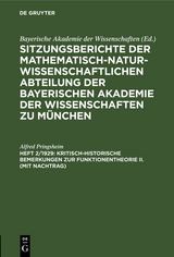 Kritisch-historische Bemerkungen zur Funktionentheorie II. (mit Nachtrag) - Alfred Pringsheim