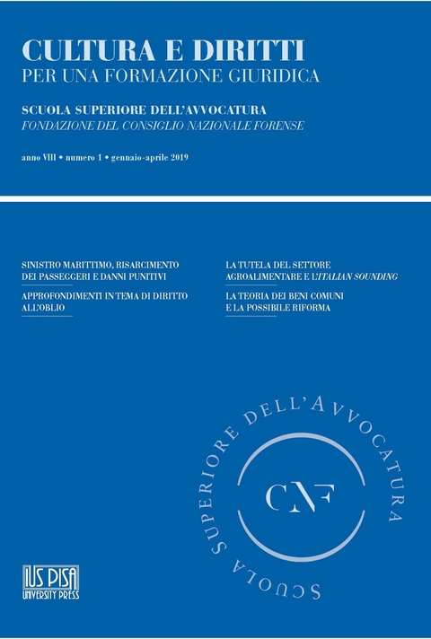 Cultura e Diritti 1/2019 -  AA.Vv.