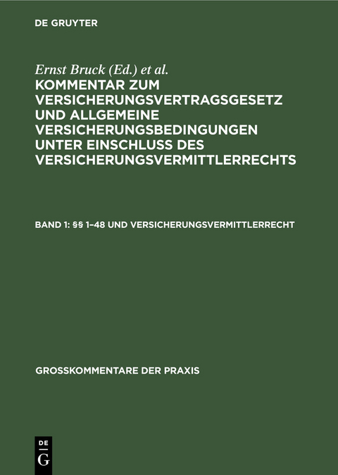 &sect;&sect; 1-48 und Versicherungsvermittlerrecht - 