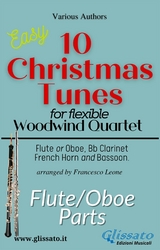 Flute/Oboe part of "10 Christmas Tunes" for Flex Woodwind Quartet - Adolphe Adam, Christmas Carols, Lewis H. Redner, John Henry Hopkins Jr., Benjamin Russell Hanby