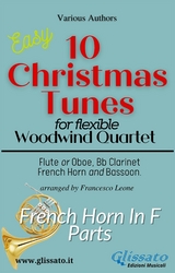 French Horn in F part of "10 Christmas Tunes" for Flex Woodwind Quartet - Adolphe Adam, Christmas Carols, Lewis H. Redner, John Henry Hopkins Jr., Benjamin Russell Hanby