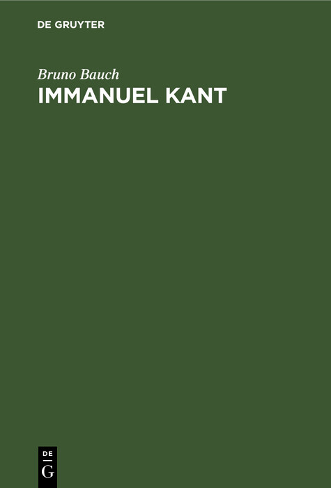 Immanuel Kant - Bruno Bauch