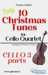Cello 3 part of "10 Christmas Tunes for Cello Quartet" - Adolphe Adam, Christmas Carols, Lewis H. Redner, Benjamin Russell Hanby