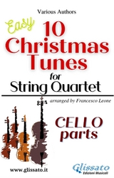 Cello part of "10 Christmas Tunes" for String Quartet - Adolphe Adam, Christmas Carols, Lewis H. Redner, John Henry Hopkins Jr., Benjamin Russell Hanby