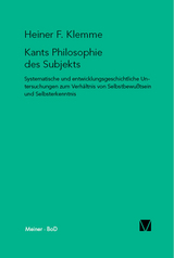 Kants Philosophie des Subjekts - Heiner F. Klemme