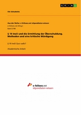 &sect; 19 InsO und die Ermittlung der &Uuml;berschuldung. Methoden und eine kritische W&uuml;rdigung - Ole Schudwitz
