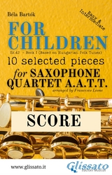 Score of "For Children" by Bart&oacute;k - Sax Quartet AATT - B&eacute;la Bart&oacute;k