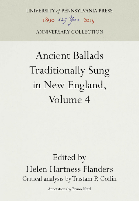 Ancient Ballads Traditionally Sung in New England, Volume 4 - 
